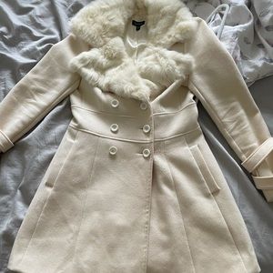 BEBE wool/rabbit fur coat